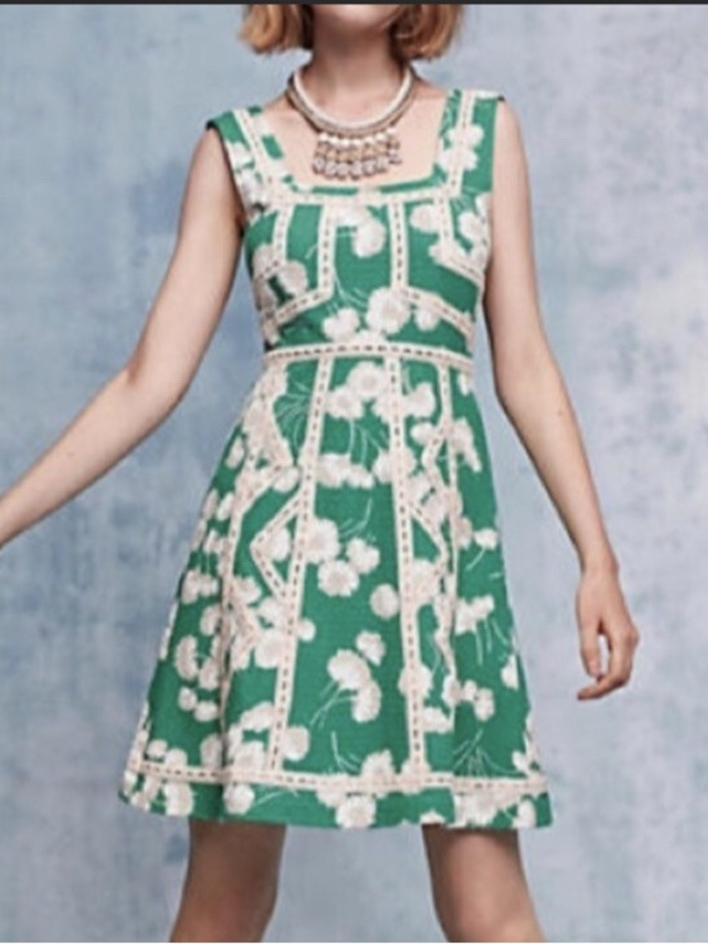 Anthropologie Maeve "Emma" Floral and Lace Mini Dress - Size 4